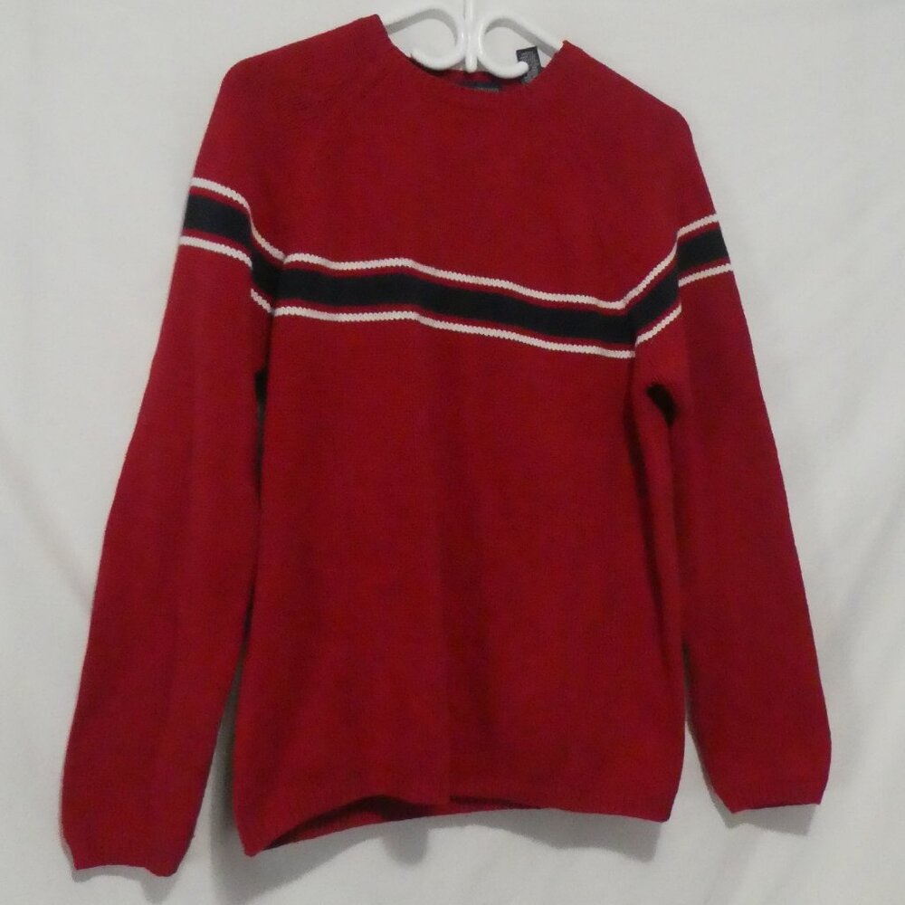 JOHN ASHFORD | small | Striped Red Knit Crewneck Sweater